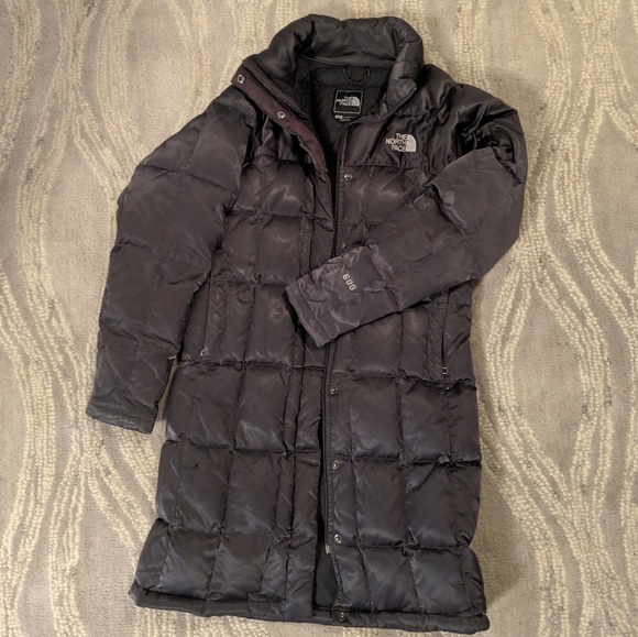 north face knee length coat